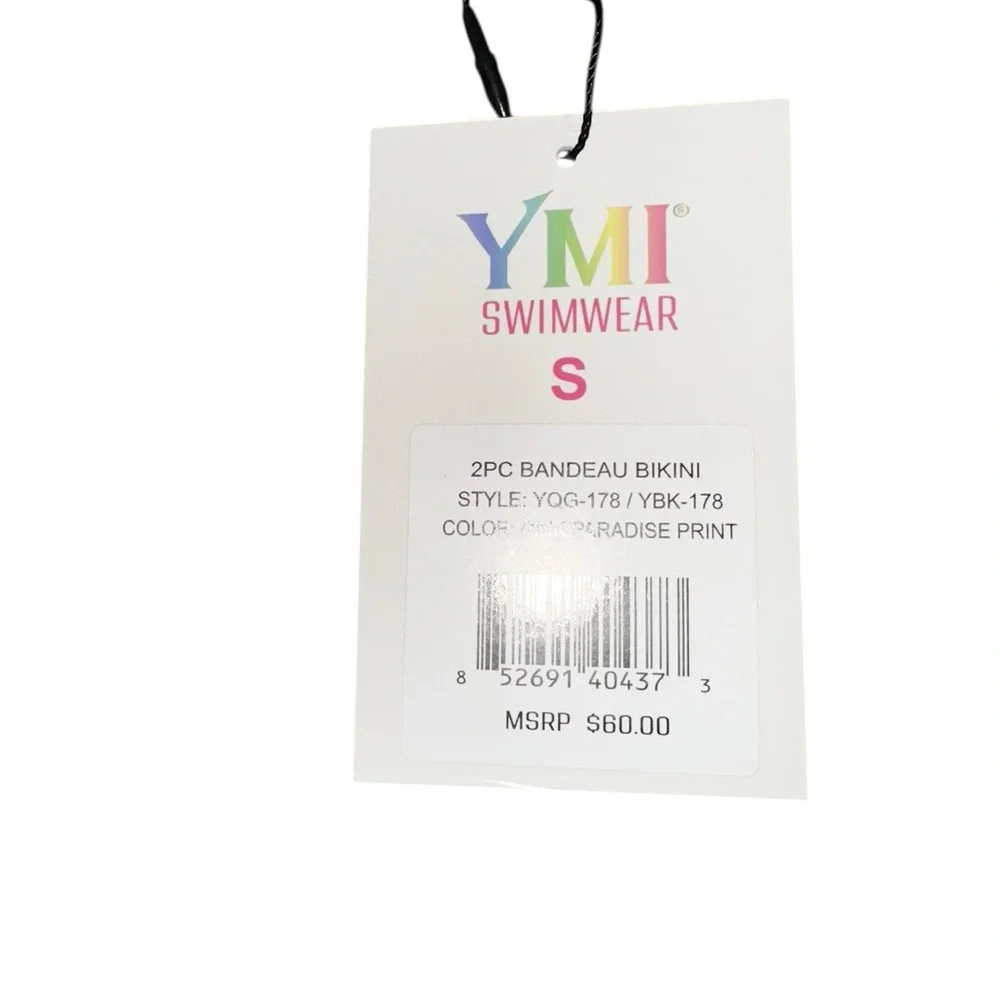 YMI Small Floral High‎ Waisted Bikini New